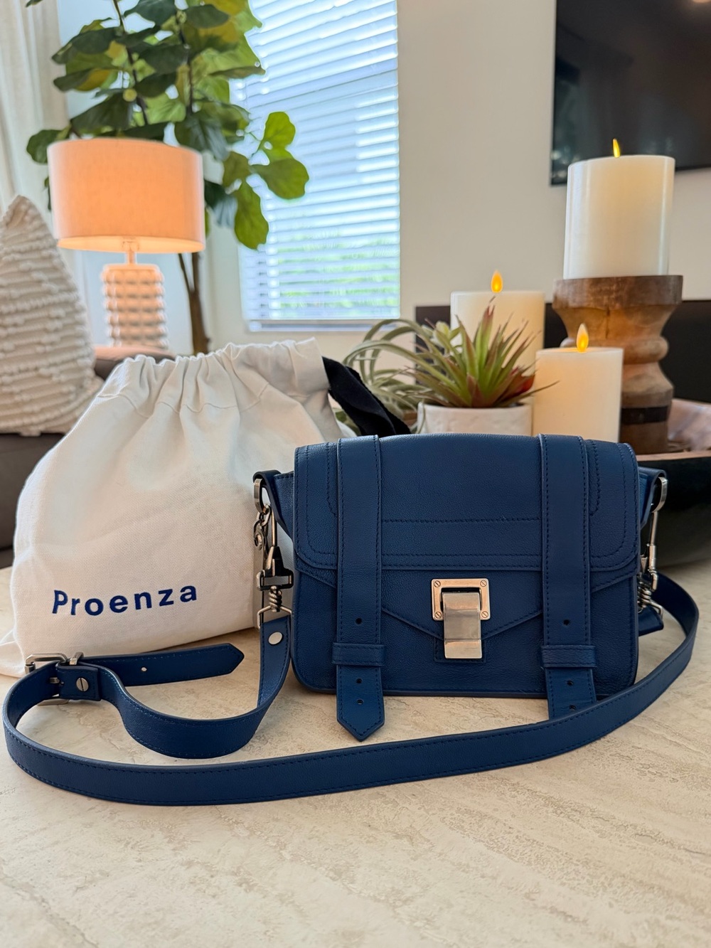 Proenza Schouler Navy Blue PS1 Mini Satchel Crossbody